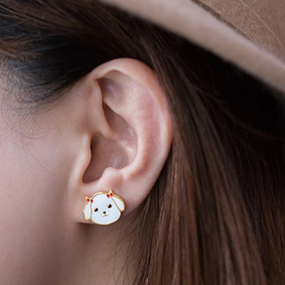 Hand-crafted Maltese Enamel Stud Earrings - Picture 2 of 3